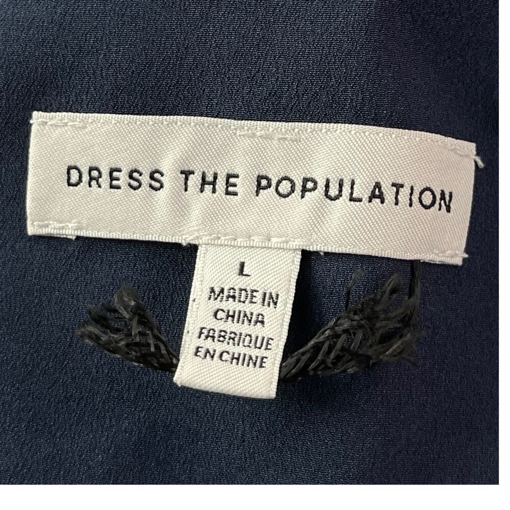 Dress the Population dress Anita crepe cocktail navy blue size Large L - Picture 4 of 4